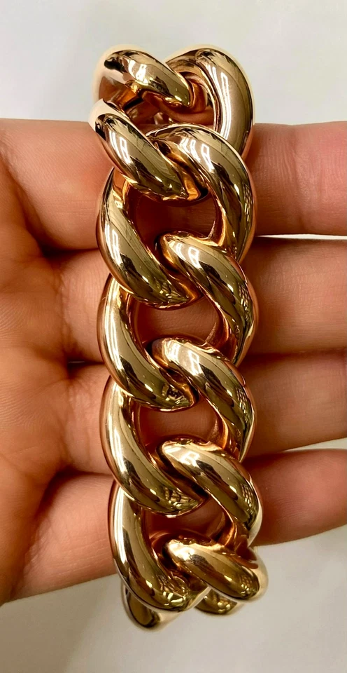 QVC Bronze Bold Polished Curb Link 7-1/4" Bracelet by Bronzo Italia - Image 2 of 4