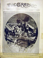 Original Old Antique Print Quen Alexandra Bouquet Roses Carriage 1912 20th