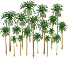 HUIANER Palm Tree Model Trees, Miniature Trees Mixed 5 Size Fake Green 