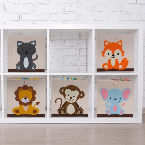 Cajas almacenaje infantil caja de juguetes contenedor decorativo plegable - Imagen 2 de 7