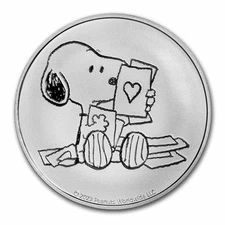 Peanuts® Snoopy Valentine's Day Cards 1 oz Silver Round