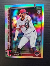 2025 Topps update Zack Kent RC #US238 Cleveland Guardians Rainbow Foil 