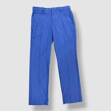 Perry Ellis Portfolio Men's Blue Birdseye Modern Dress Pants Size 40W-32L