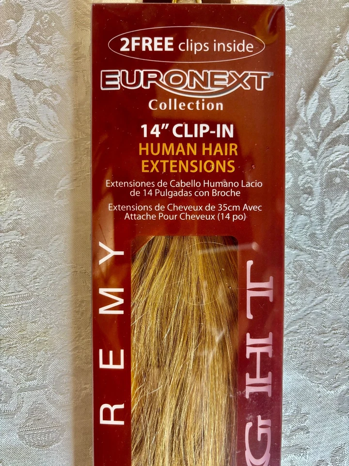 EURONEXT Premium REMY 14” Clip-In Human Hair Extensions in Caramel Blonde EC3167 - Image 4 of 4