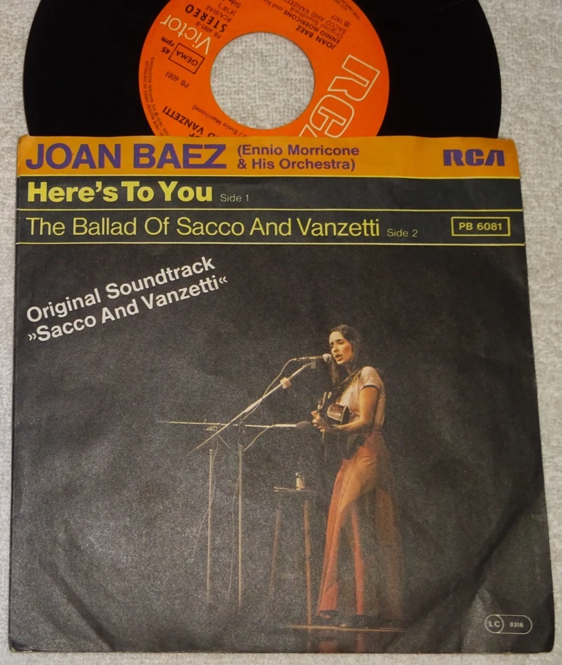 Single: Joan Baez / Ennio Morricone - Here's to you, 1971, Re-Issue 1977 - Bild 2 von 2