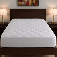 Comfort Deluxe Quilted Fitted Mattress Pad, Polyester, Queen, Full, or Full-XL