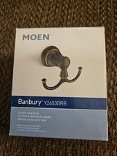 Moen Banbury Double Robe Hook Mediterranean Bronze Finish TY2603BRB
