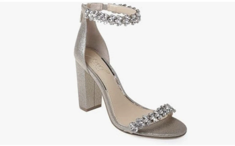 Badgley Mischka Ankle Strap Evening Shoes Size 7 - Image 4 of 4