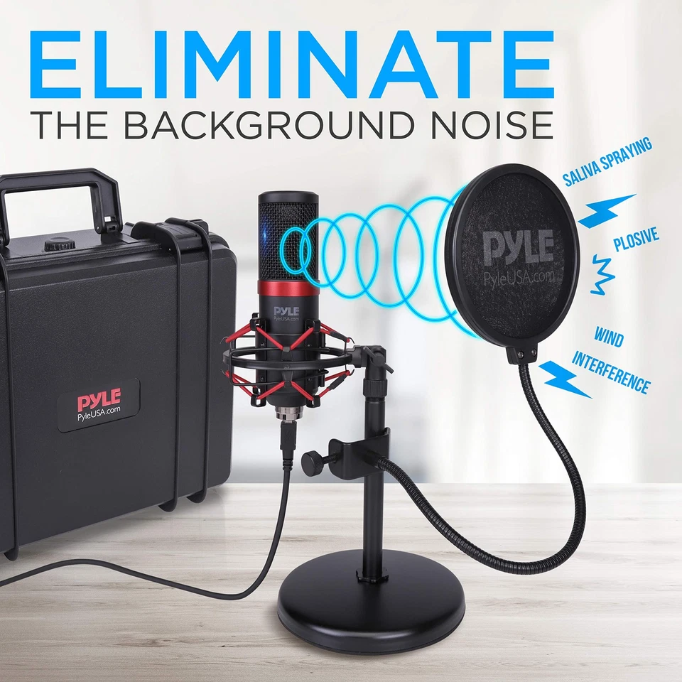 	Pyle USB Microphone Podcast Recording Kit - Audio Cardioid Condenser Mic w/S... - Image 4 of 4