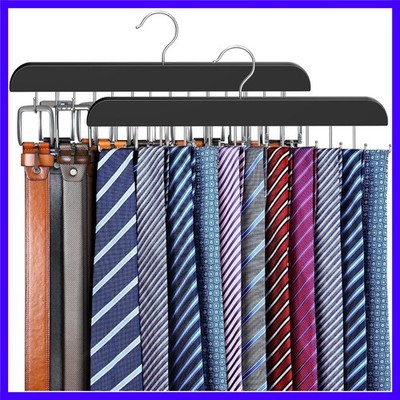 2 Pack Tie Rack & Belt Hanger 2 in 1 Tie Hanger Space Saving Max 42 Belts& 60...