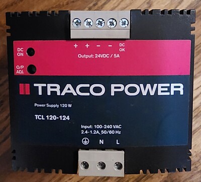 Traco Power TCL 120-124 DIN-Rail Power Supply, Input: 100-240 VAC ...