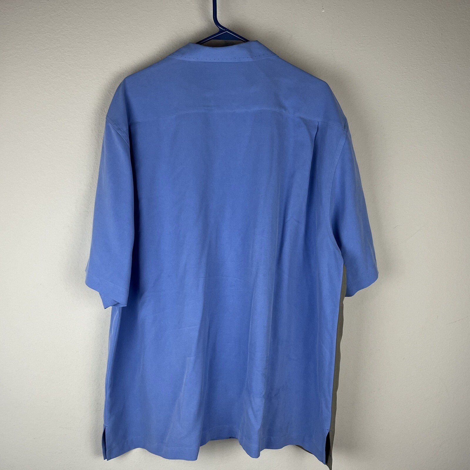 Nat Nast Luxury 100 Silk Camp Shirt Bowling Blue Gray Size Large eBay