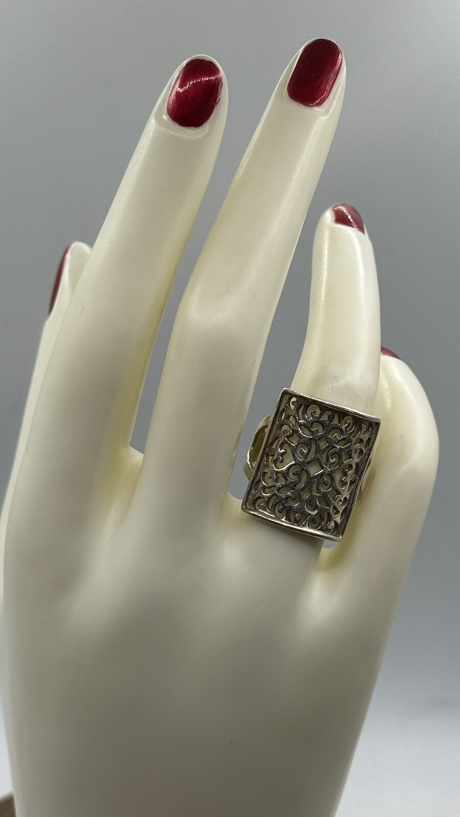 Southern Gates Rectangle Scroll Ring Sterling Sil… - image 3