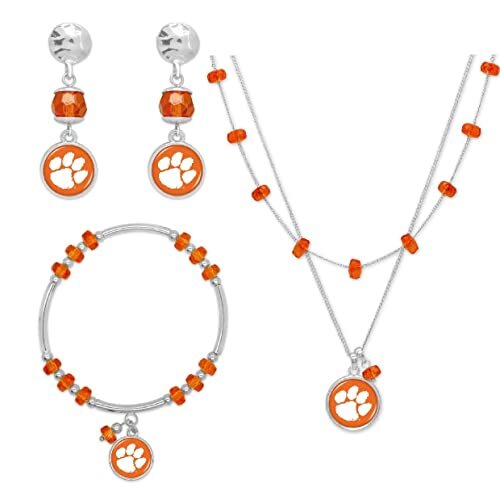 From The Heart Clemson Tigers Logo Jewelry Combo (Bracelet, Necklace, Earrings) - Picture 1 of 1