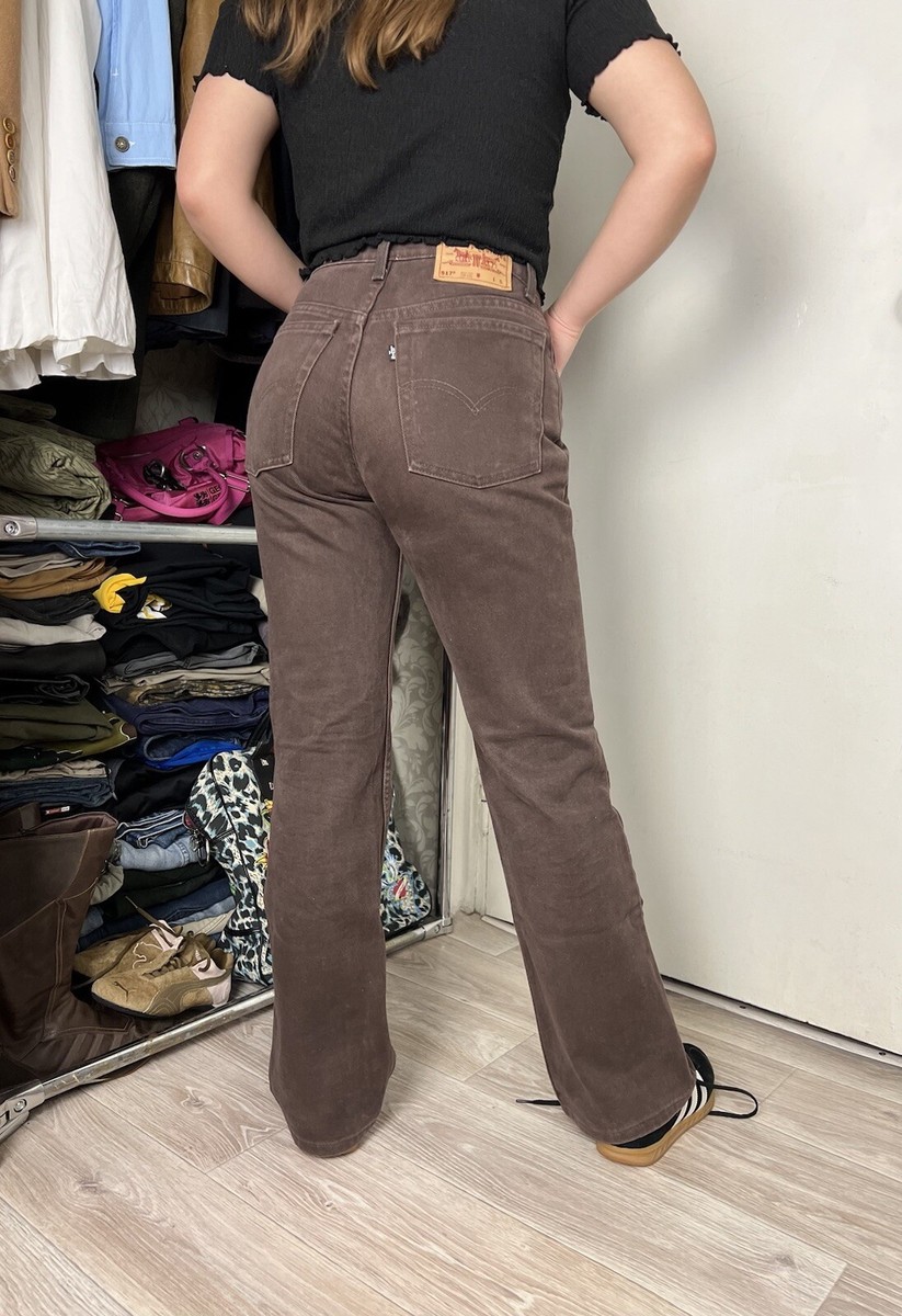 Levi's 517 Boot Cut Low Rise Jeans Womens Size JR. 9 Brown Y2K