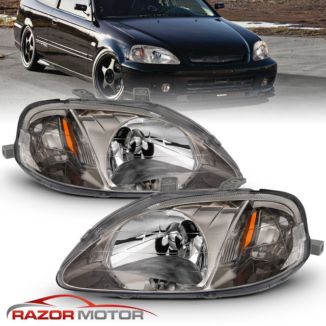 FOR 19961998 HONDA CIVIC EK/EJ TYPER LOOK HEADLIGHT W/LED KIT SLIM STYLE BLACK eBay