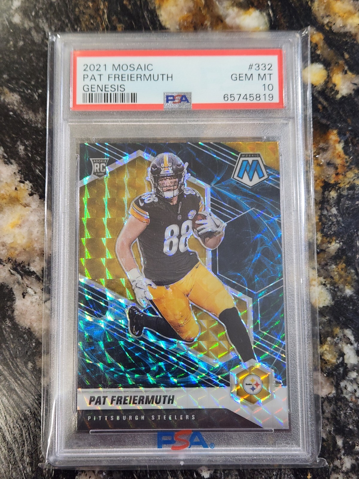 2021 Pat Freiermuth RC #332 Panini Mosaic Genesis Psa 10 Gem Mint!!