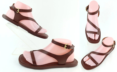 Madewell Mabel Asymmetric Strap Sandals Apple Butter Brown Sz 7 MINT CONDITION!