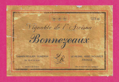 VL53 VIGNOBLE DE L'ARCISON BONNEZEAUX, Damien REULIER, Vigneron, THOUARCÉ 49