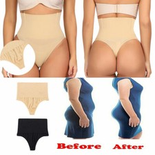 Women Checkers Undetectable Thong High Waist Tummy Control Underwear Slim Shaper
