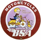 VINTAGE BSA MOTORCYCLES PORCELAIN SIGN MOTORCYCLE BIRMINGHAM SMALL ARMS HARLEY