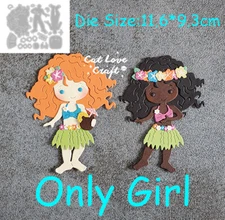 Summer Hula Boy Girl Metal Cutting Dies Scrapbooking Die Cuts Card Making Craft