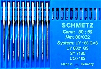 SCHMETZ SYSTEM:UY121GBS CANU:38:43FB NM:80//032 INDUSTRIAL SEWING MACHINE NEEDLE