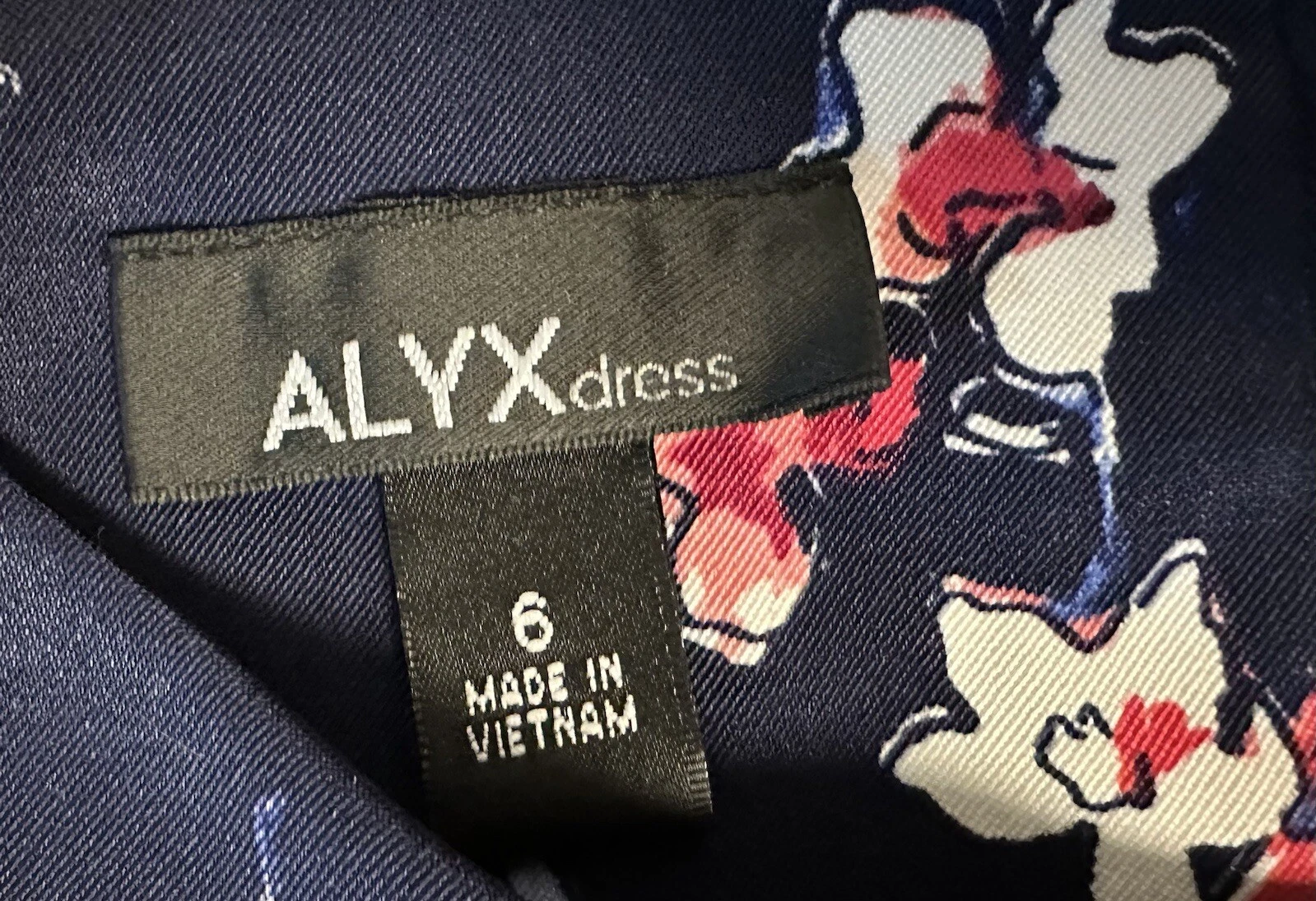 Abito tubino donna Alyx blu rosso e bianco stampa astratta floreale Taglia 6