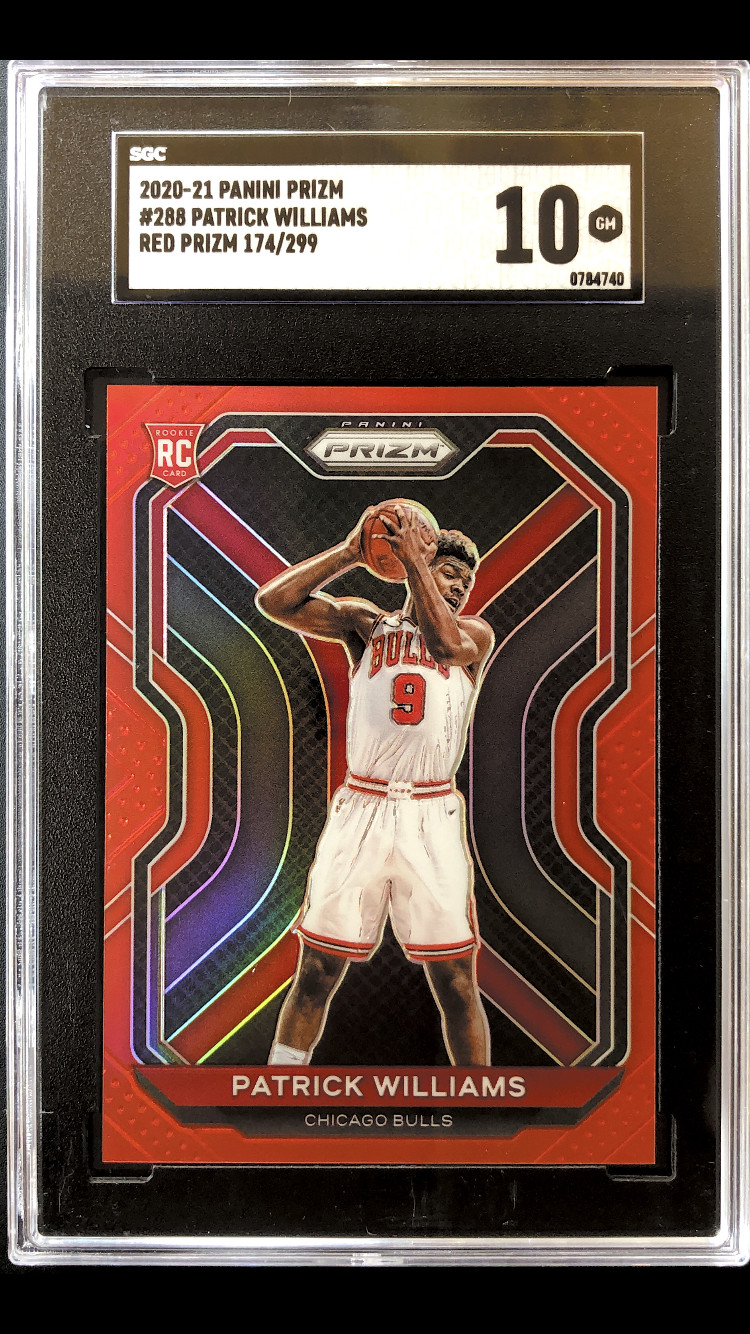 2020 Panini Prizm Patrick Williams Red Prizm /299 #288 SGC 10 Gem Mint Rookie