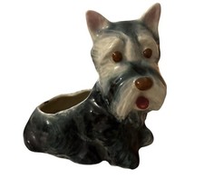Royal Copley Scottie Dog Planter Ceramic Scottish Terrier 1950's 5" Long Vintage