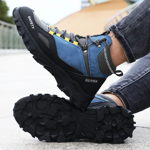 Herren Sicherheits Arbeitsschuhe Unverwüstlich Stahlkappe Stiefel Pannensicher Schuhe - Bild 5 von 14