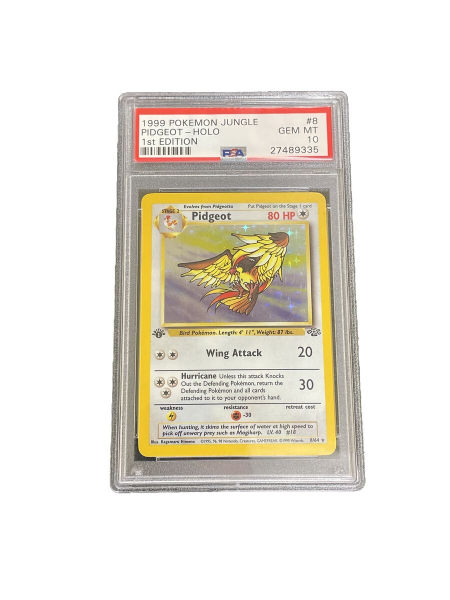 Pokemon 1999 Jungle #8 PIDGEOT 1st Edition Holo PSA 10 Gem Pokemon 1999 Jungle #8 PIDGEOT 1st Edition Holo PSA 10 Gem