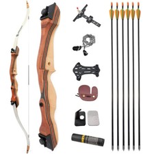 48" 54" niños arco recurvo 10-20lbs derribo arco de madera tiro con arco caza objetivo