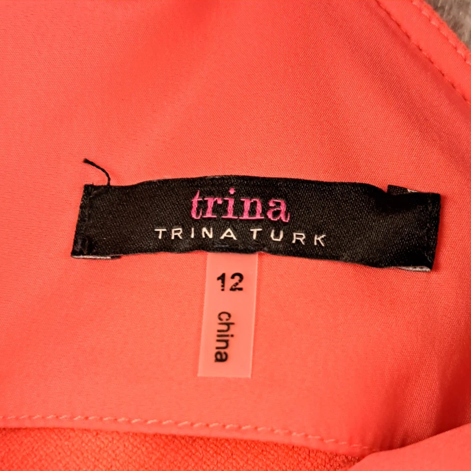 Vestido Trina Turk X Revolve para mujer talla 12 naranja halter jurnee volantes cóctel Foto 2 de 4