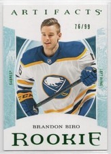2022-23 Artifacts Brandon Biro RC #193 Sabres Emerald SN# /99