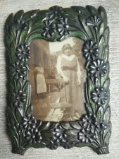 Trench Art Photo Frame In Repousse Sheet Metal WW2