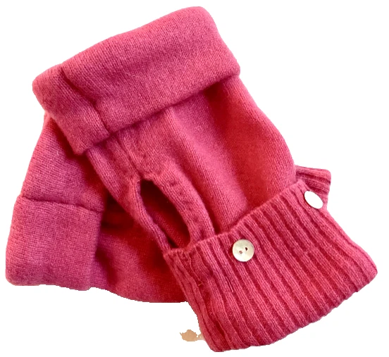 GUANTES SIN DEDOS ROSA 100% CACHEMIR S - M -L PEQUEÑO - MEDIANO - GUANTES GRANDES OS Foto 2 de 2