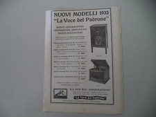advertising Pubblicità 1932 RADIO GRAMMOFONO LA VOCE DEL PADRONE R.G. 50/31