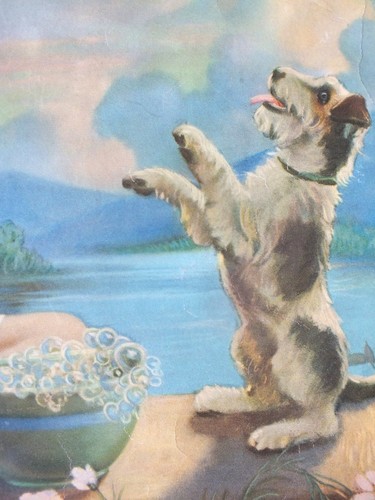 Original Vintage 1938 Poster*Mabel Rollins Harris*Bubble Print*Girl*Dog/Puppy - Picture 10 of 11