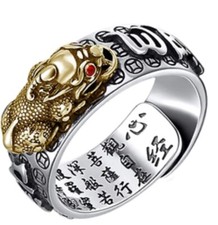 1x Adjustable Feng Shui Pixiu Mani Mantra Protection Wealth Ring Quality Lucky