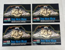 4 Vintage BUDWEISER BUD LIGHT Beer Halloween Table Tent FRIGHT NIGHT Nose Masks