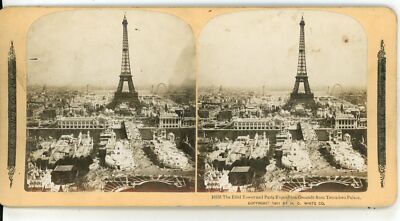 Paris.Exposition Universelle 1900.Berges de la Seine.Bateaux.Photo Stereo.S.I.P