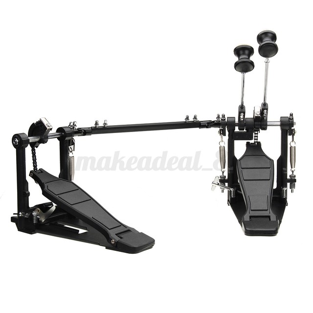 Aluminum Alloy Pro Double Bass Drum Pedal Twin Kick Dual Chain Drive