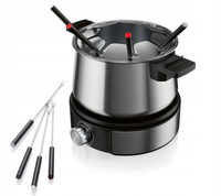 Silvercrest Elektro Fondue Set Edelstahl 3L 1500W SFE 1500 D3 Silber