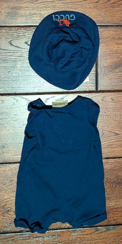 GUCCI LOT THE JETSONS Baby Romper w/ Hat + Blue Romper w/ Bucket Hat 3/6 Months - Picture 12 of 22