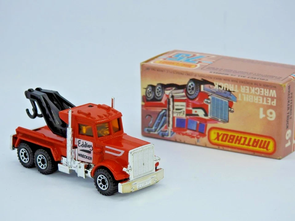 Matchbox Superfast Nr. 61 Peterbilt Eddies Wrecker Truck Mint In VNM L Box 1982 - Bild 2 von 4