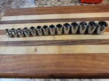 S-K Tools 14 Pc. 3/8" Dr. METRIC Shallow Socket Set 6 Pt.  6MM - 19 MM. 🇺🇸  