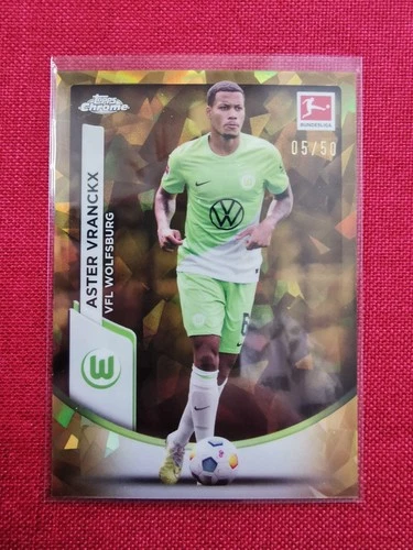 Topps Chrome Sapphire Bundesliga 2023/2024 Aster Vranckx Gold Parallel Card /50