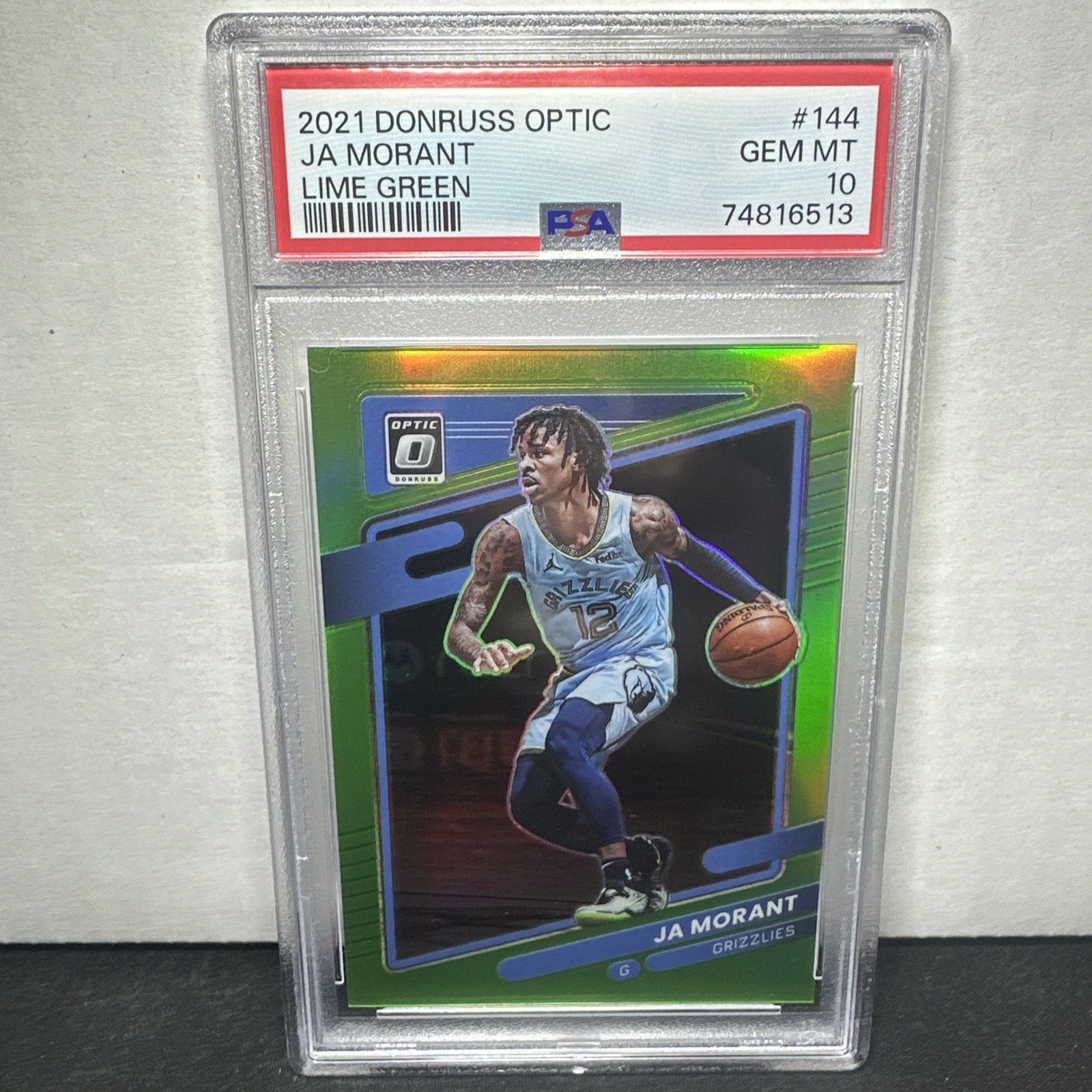 2021-22 Panini Donruss Optic - Ja Morant #144 Lime Green Prizm 111/149 (Pop 5)