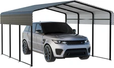 Metal Carport 10 X 15 FT with Heavy Duty Frame & Galvanized Steel Roof, Metal Ca